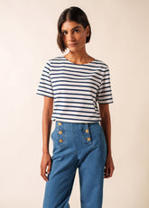 LEVANT MODERN Breton Shirt (WHITE / NAVY)