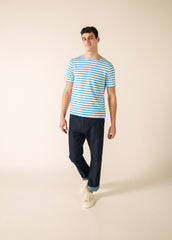LEVANT MODERN Breton Shirt (WHITE / CAPRI BLUE)