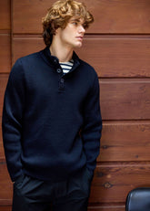 BOURBOULE Henley Sweater (NAVY)