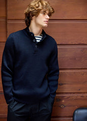 BOURBOULE Henley Sweater (NAVY)