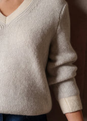 COURCHEVEL Striped Sweater (WINTER WHITE /GRAY)