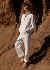 ENZA Cotton Twill Straight Leg Pants (IVORY)