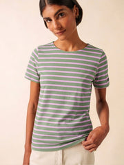 ETRILLE II Nautical Striped Tee (SAGE OLIVE / TEA ROSE PINK)