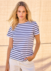 ETRILLE II Nautical Striped Tee (WHITE / NAVY)
