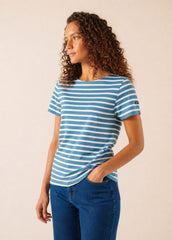 ETRILLE II Nautical Striped Tee (CAPRI BLUE / WHITE)