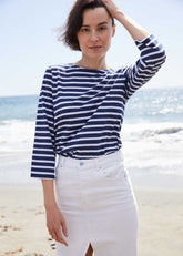 GALATHEE II Breton Striped Top (NAVY / WHITE)