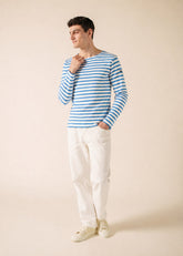 MERIDIEN MODERNE Breton Shirt (WHITE / CAPRI BLUE)
