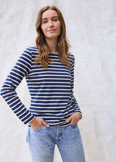 MINQUIDAME Breton Shirt (NAVY / ECRU)