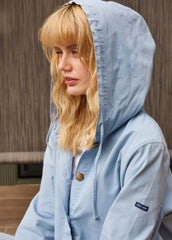 AURA Hooded Cotton Canvas Jacket (SKYLIGHT BLUE)