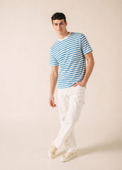 PLOUIDER II Breton T-Shirt (WHITE / CAPRI BLUE)
