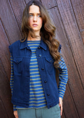 ST INES Denim Vest (NAVY)