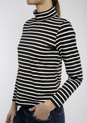 OURAL Striped Turtleneck (BLACK / IVORY)