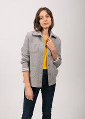 NASHVILLE Short Buttoned Jacket (LIGHT GREY / WINTER WHITE)