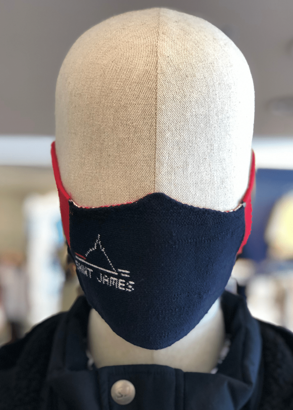 Cotton Knit Face Mask (NAVY LOGO)