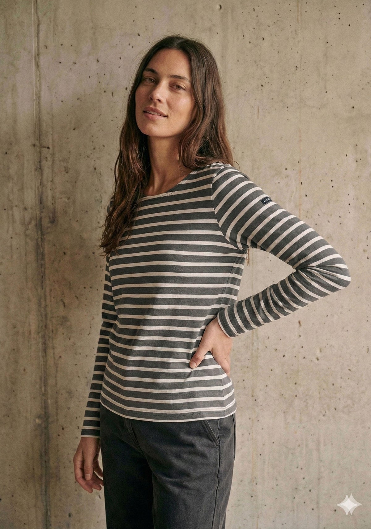 MINQUIDAME Breton Shirt (CHARCOAL / ECRU)