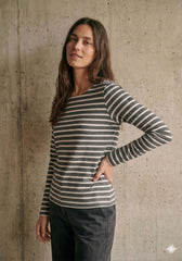 MINQUIDAME Breton Shirt (CHARCOAL / ECRU)