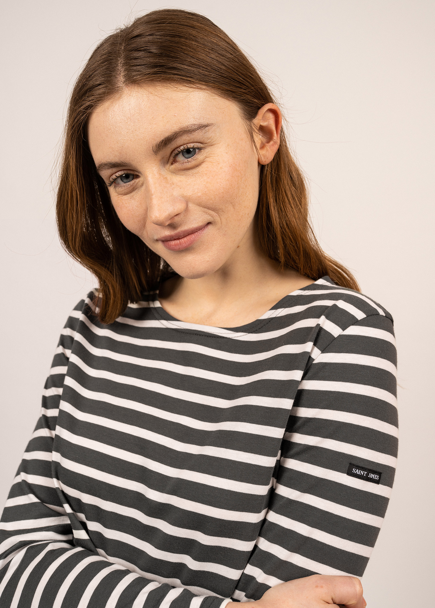 MINQUIDAME Breton Shirt (CHARCOAL / ECRU)