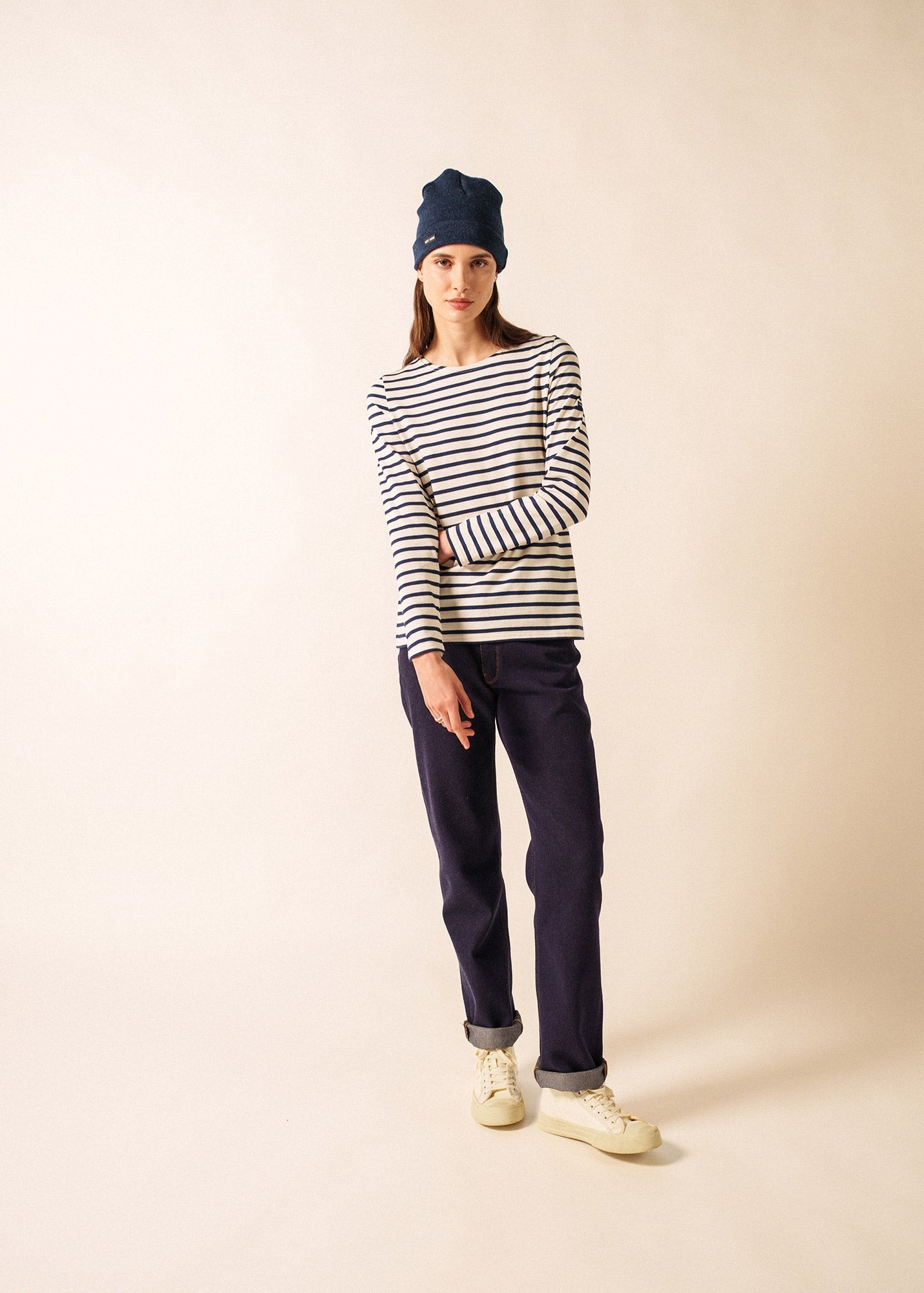 MINQUIDAME Breton Shirt (ECRU / NAVY)