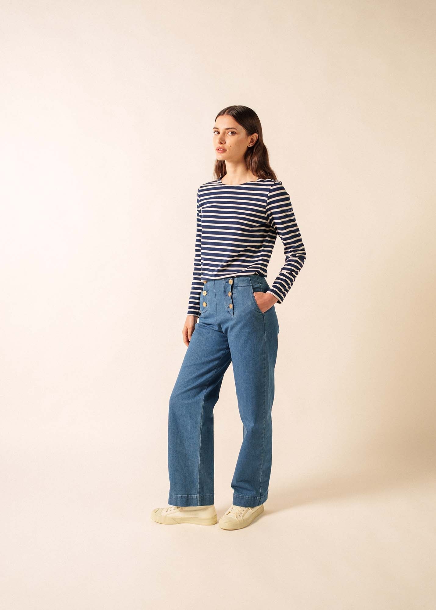 MINQUIDAME Breton Shirt (NAVY / ECRU)