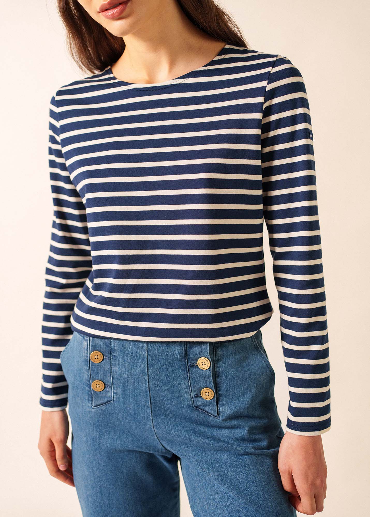 MINQUIDAME Breton Shirt (NAVY / ECRU)
