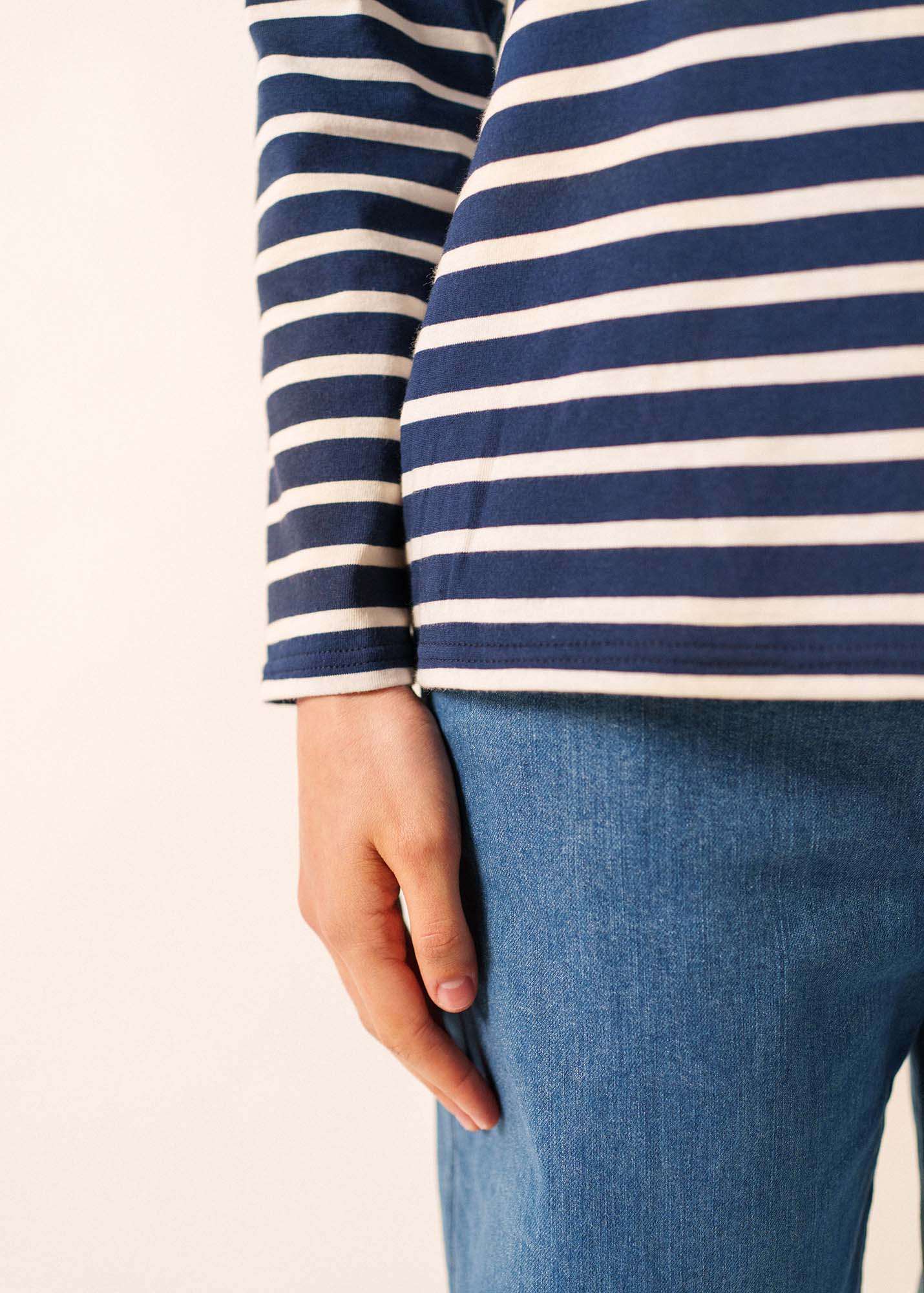 MINQUIDAME Breton Shirt (NAVY / ECRU)