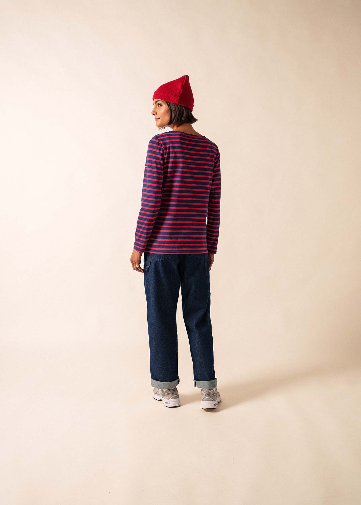MINQUIDAME Breton Shirt (NAVY / RED)