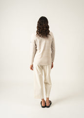 MINQUIDAME Breton Shirt (OATMEAL / WHITE)