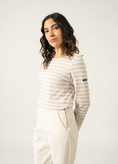 MINQUIDAME Breton Shirt (OATMEAL / WHITE)