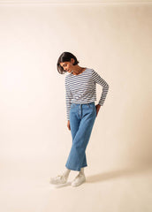 MINQUIDAME Breton Shirt (WHITE / NAVY)
