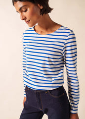 MINQUIDAME Breton Shirt (WHITE / ROYAL BLUE)