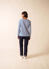 MINQUIDAME Breton Shirt (WHITE / ROYAL BLUE)