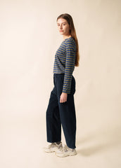 MINQUIDAME Breton Shirt (DENIM BLUE / OLIVE GREEN)