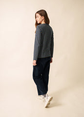 MINQUIDAME Breton Shirt (DENIM BLUE / OLIVE GREEN)