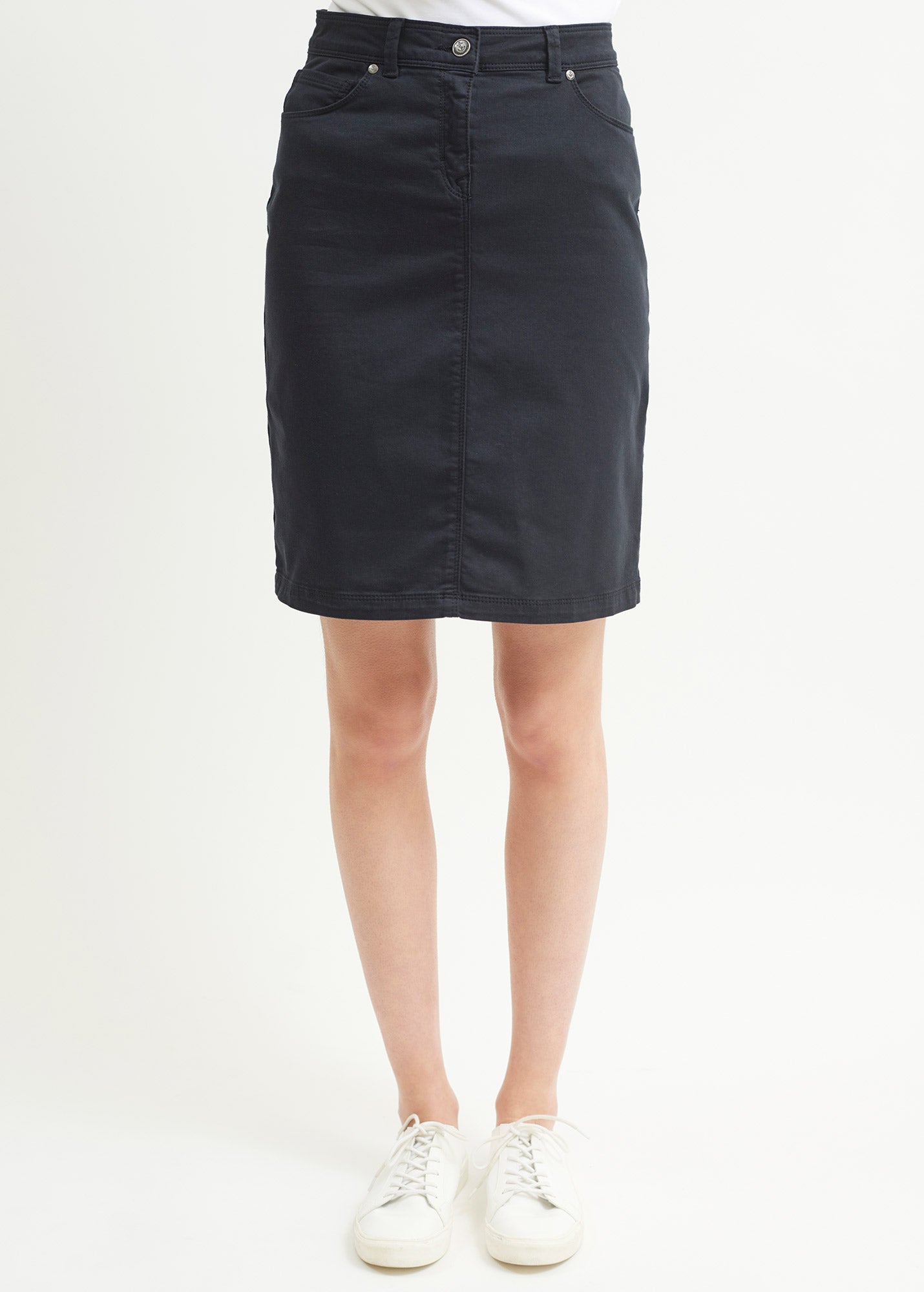ELFY Stretch Denim Skirt (NAVY)