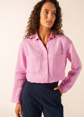 CHARLENE Linen Shirt (TEA ROSE PINK)