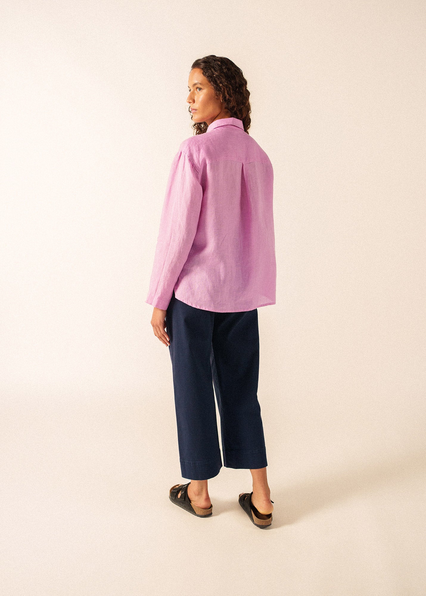 CHARLENE Linen Shirt (TEA ROSE PINK)