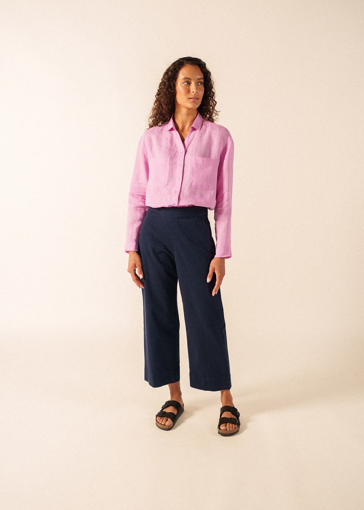 CHARLENE Linen Shirt (TEA ROSE PINK)
