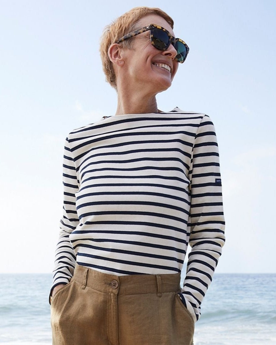 MINQUIERS MODERN Breton Shirt (ECRU / NAVY)