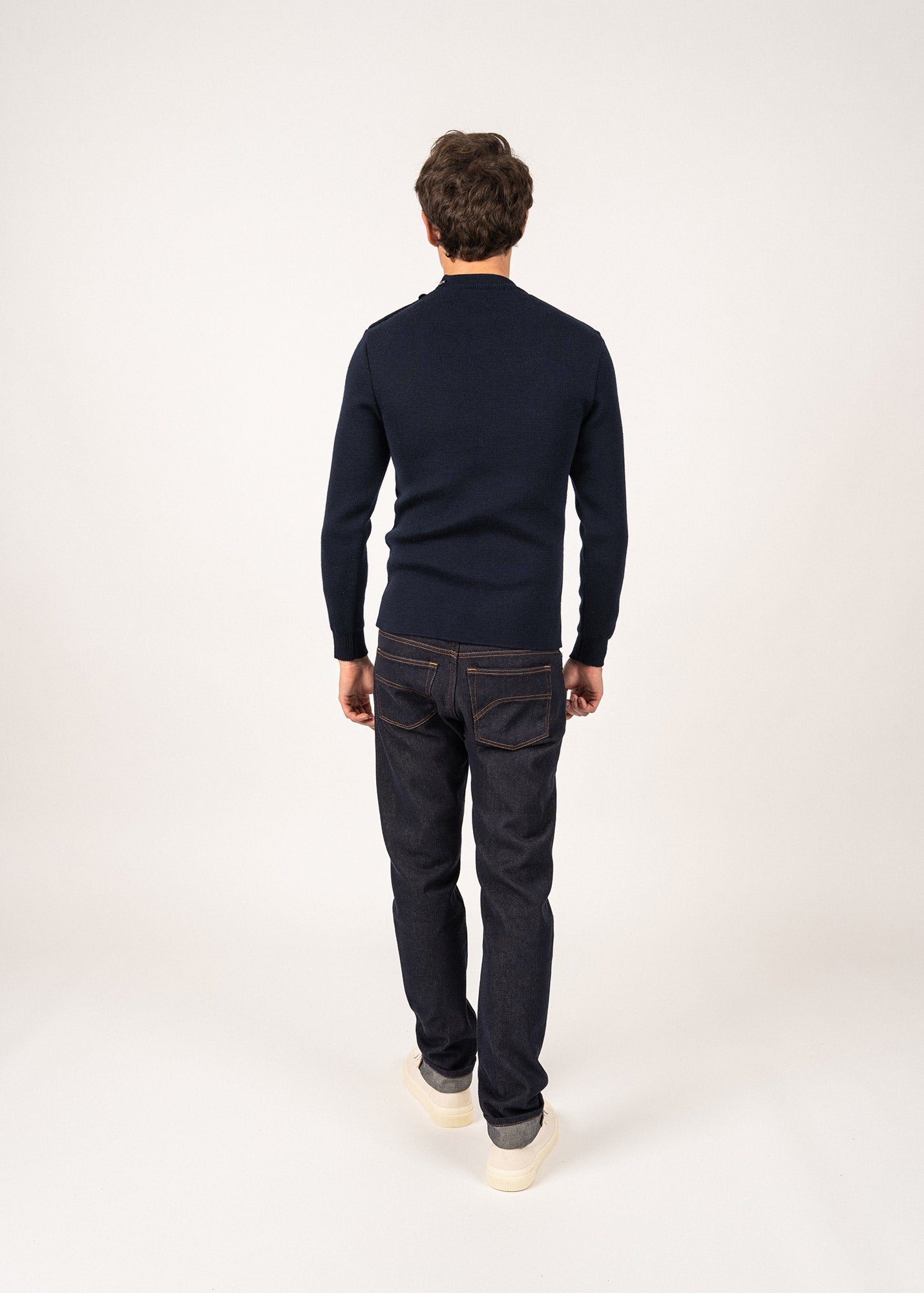 MATELOT Wool Fisherman Sweater (NAVY)