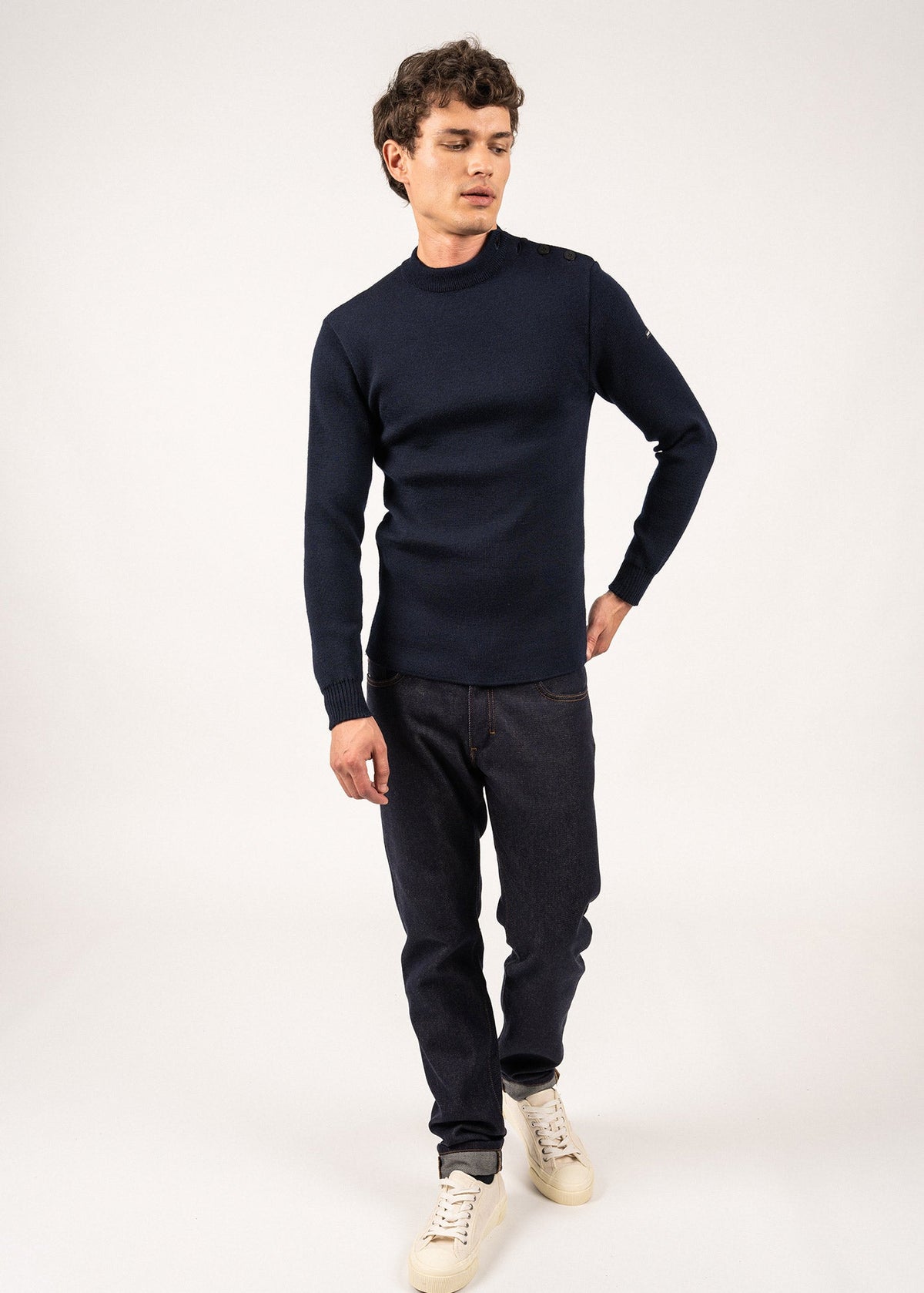 MATELOT Wool Fisherman Sweater (NAVY)