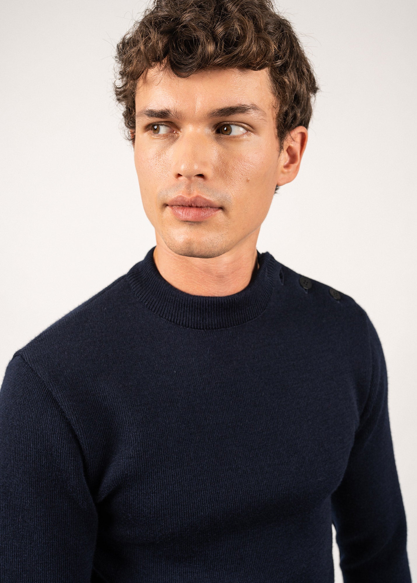 MATELOT Wool Fisherman Sweater (NAVY)