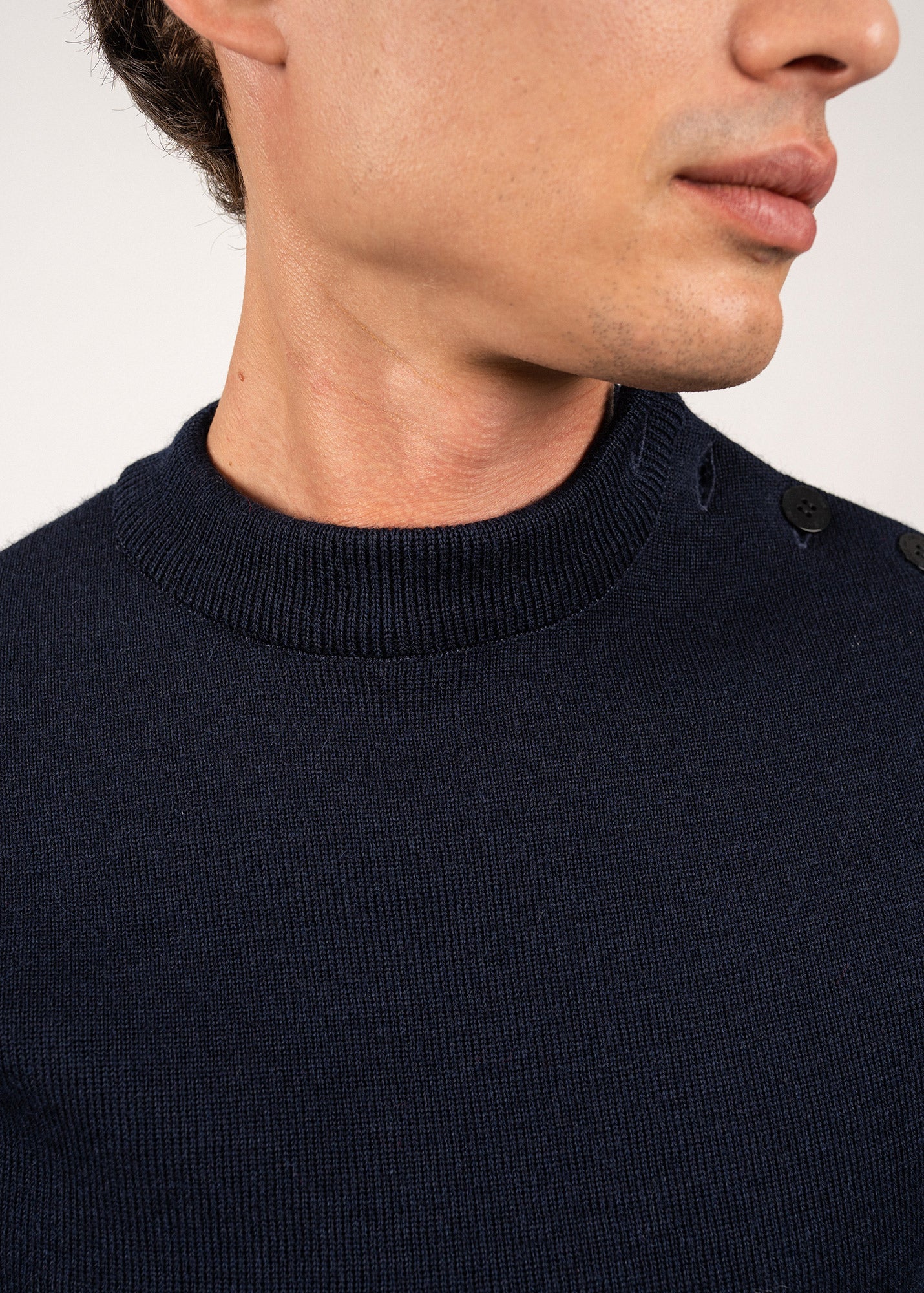 MATELOT Wool Fisherman Sweater (NAVY)
