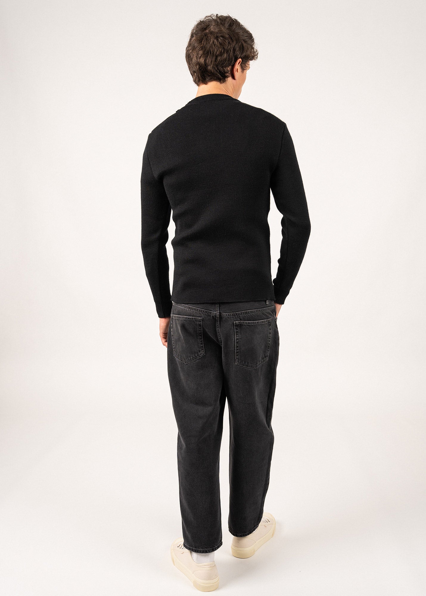 MATELOT Wool Fisherman Sweater (BLACK)
