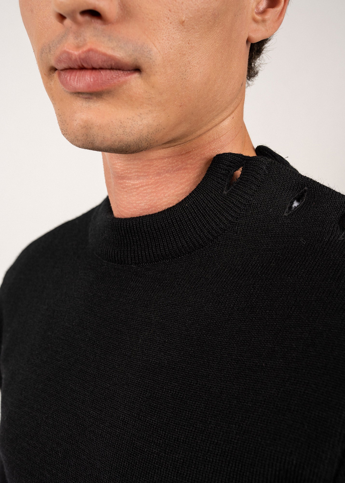 MATELOT Wool Fisherman Sweater (BLACK)