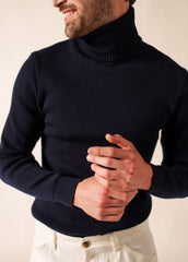 ROULE Wool Turtleneck (NAVY)