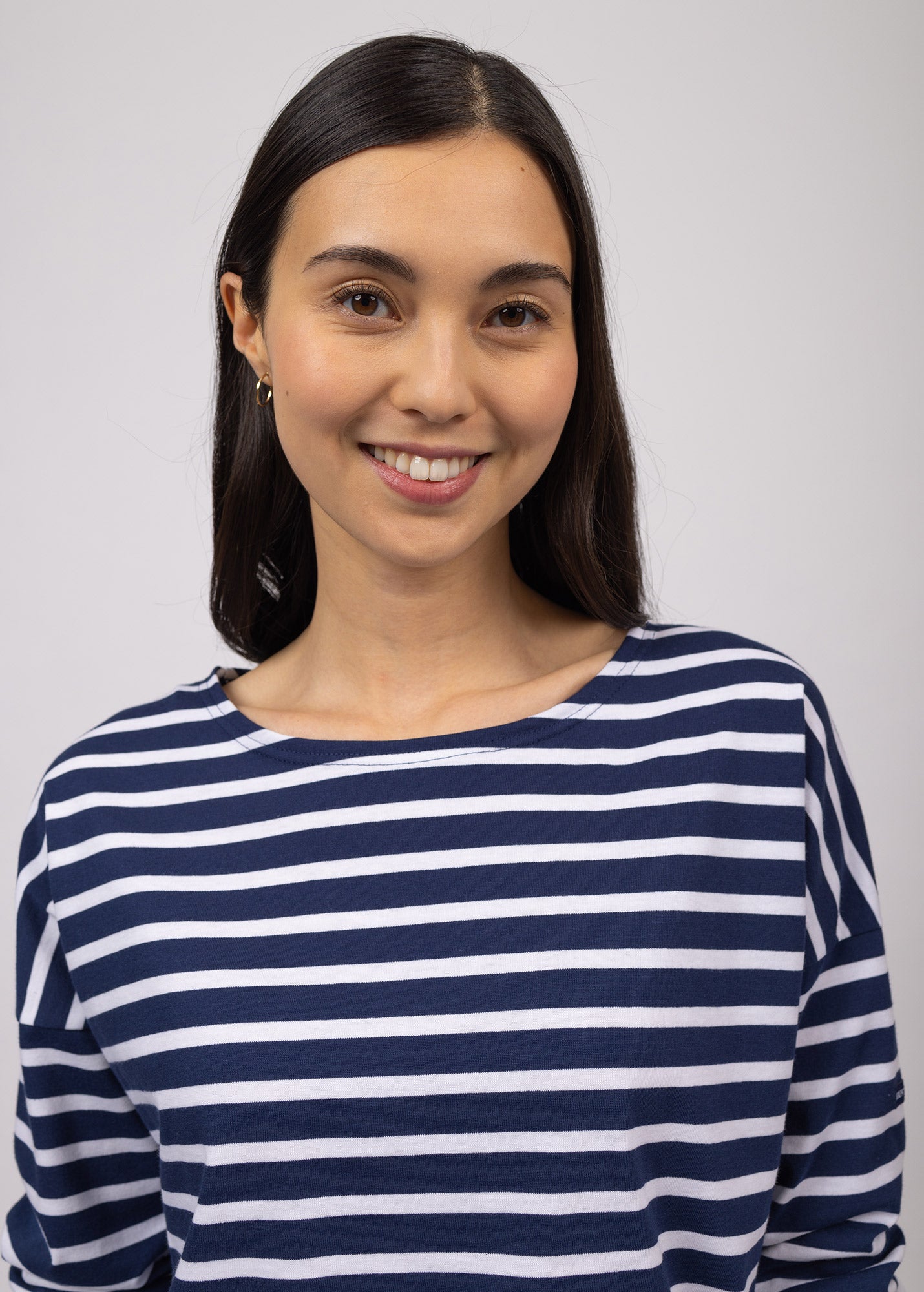 MINQUIERS DROP II Drop-Shoulder Breton Shirt (NAVY / WHITE)
