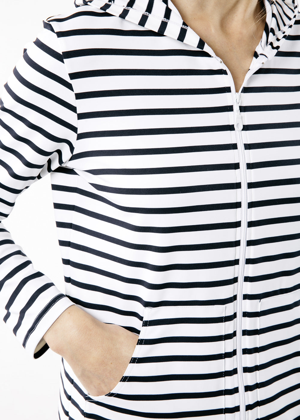 PLOUGASTEL II Striped Hoodie (WHITE / NAVY)