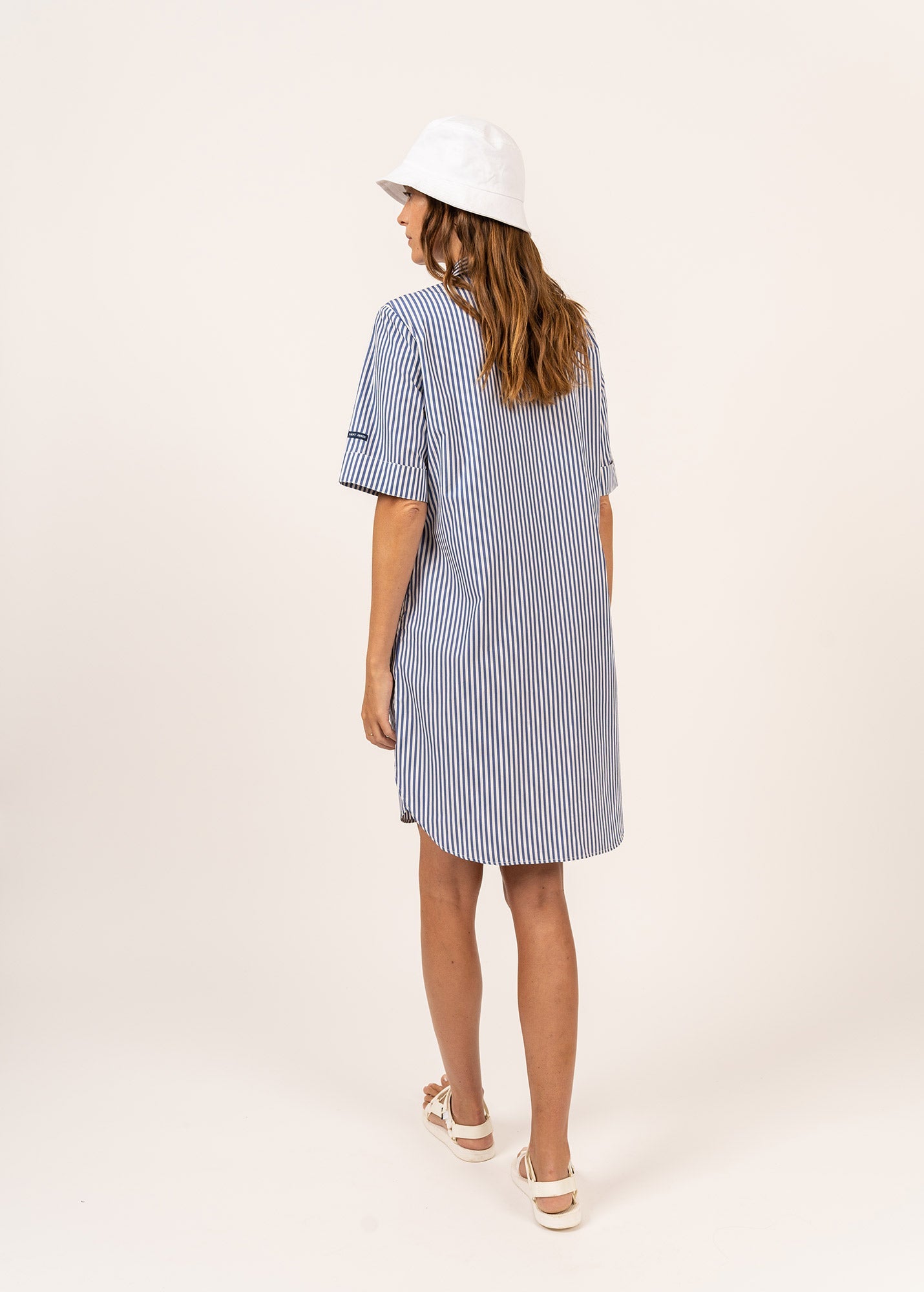 LEONIE Shirt Dress (WHITE / BLUE)