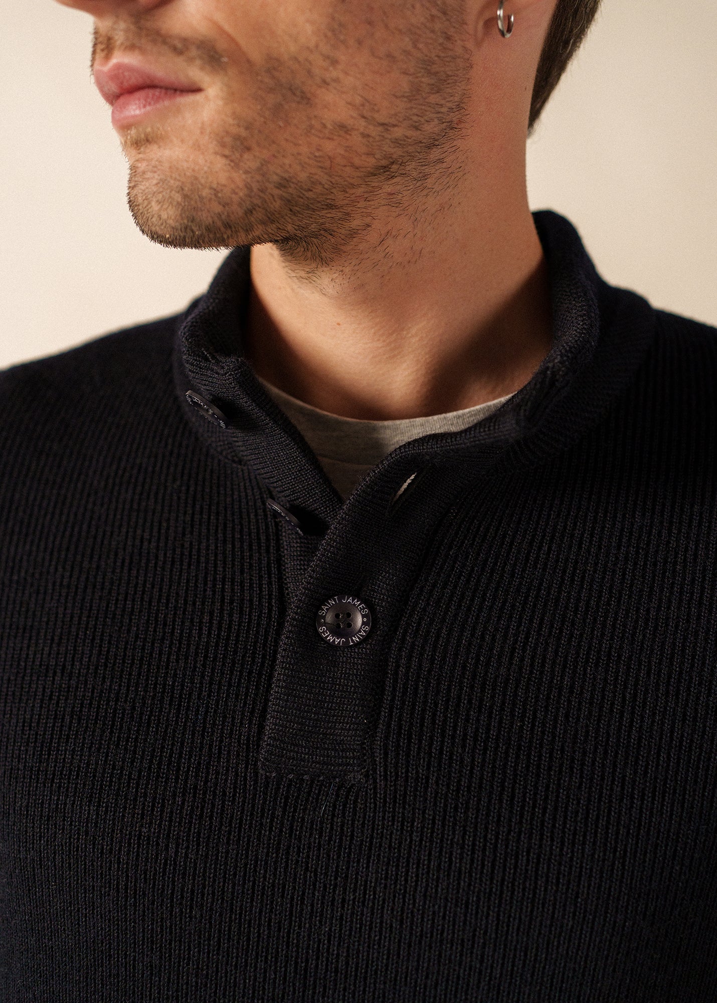 BOURBOULE Henley Sweater (NAVY)