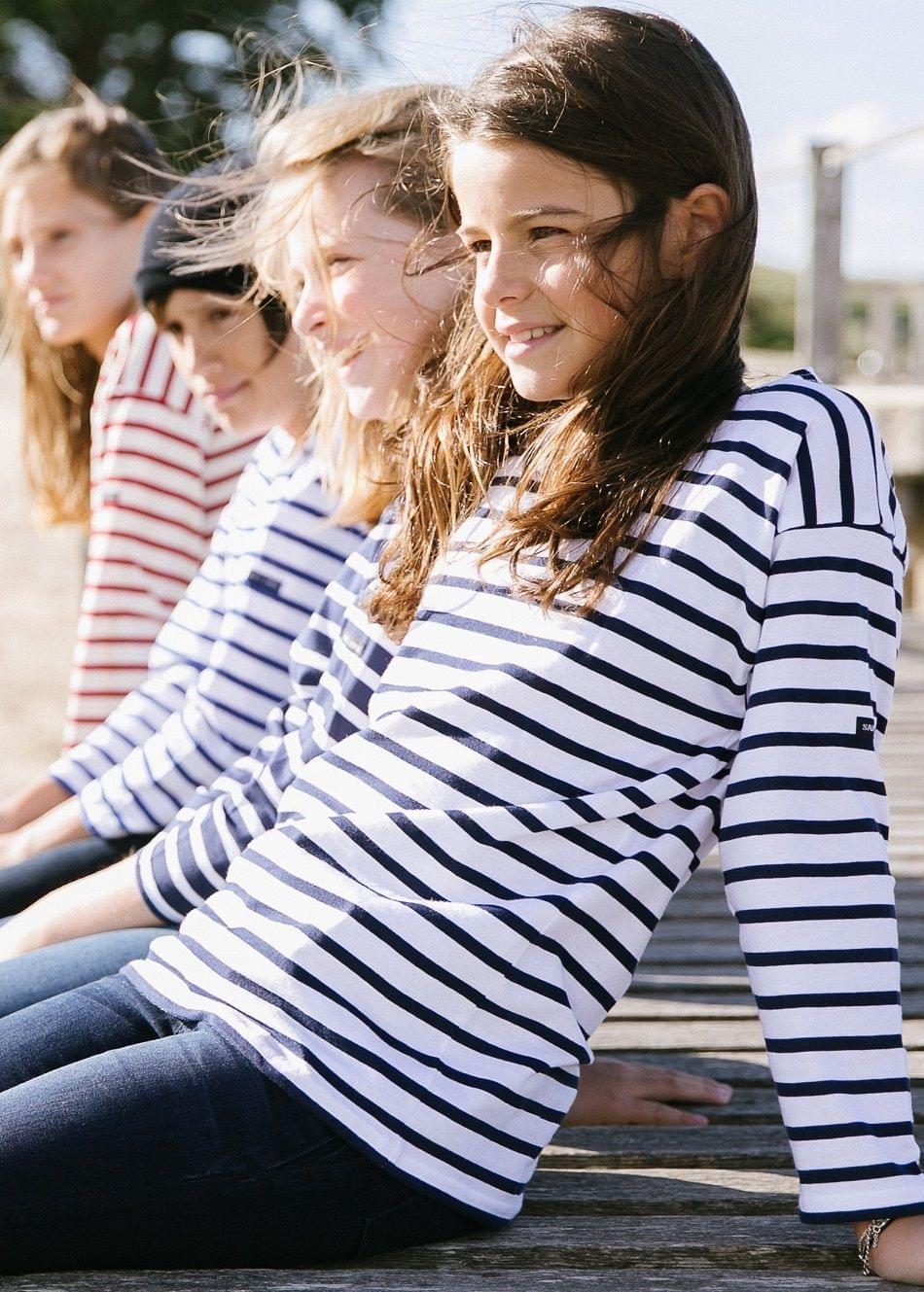 MINQUIERS KIDS Breton Shirt (WHITE / NAVY)